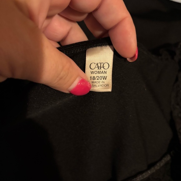 Cato Black Lace Trim Blouse womens size 18/20W - Picture 4 of 5